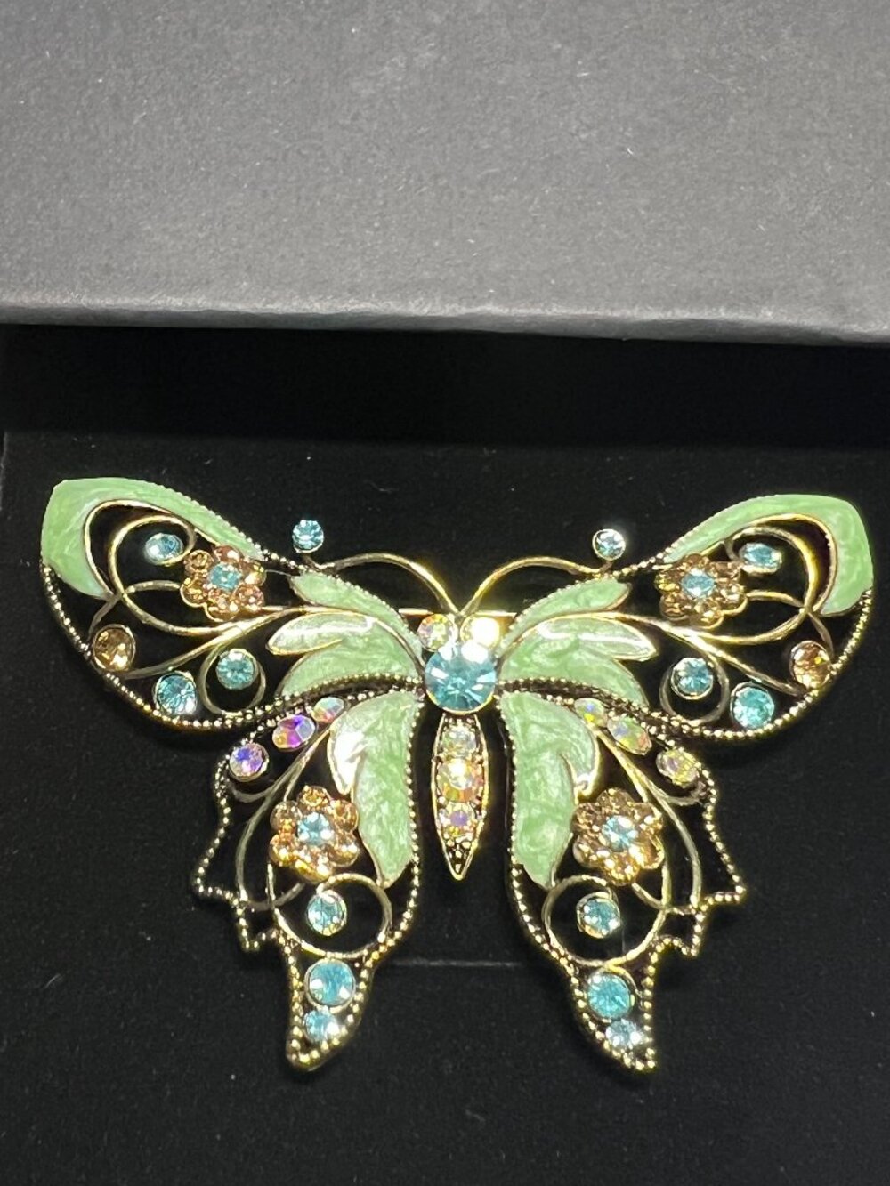 LARGE Ultra cool groovy 1960s butterfly costume jewelry pendan